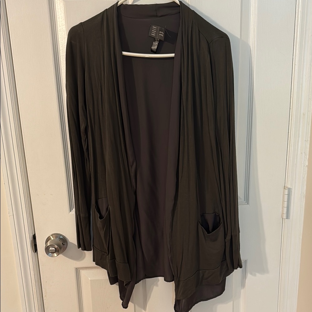 Anthropologie Black Draped Cardigan Sweater